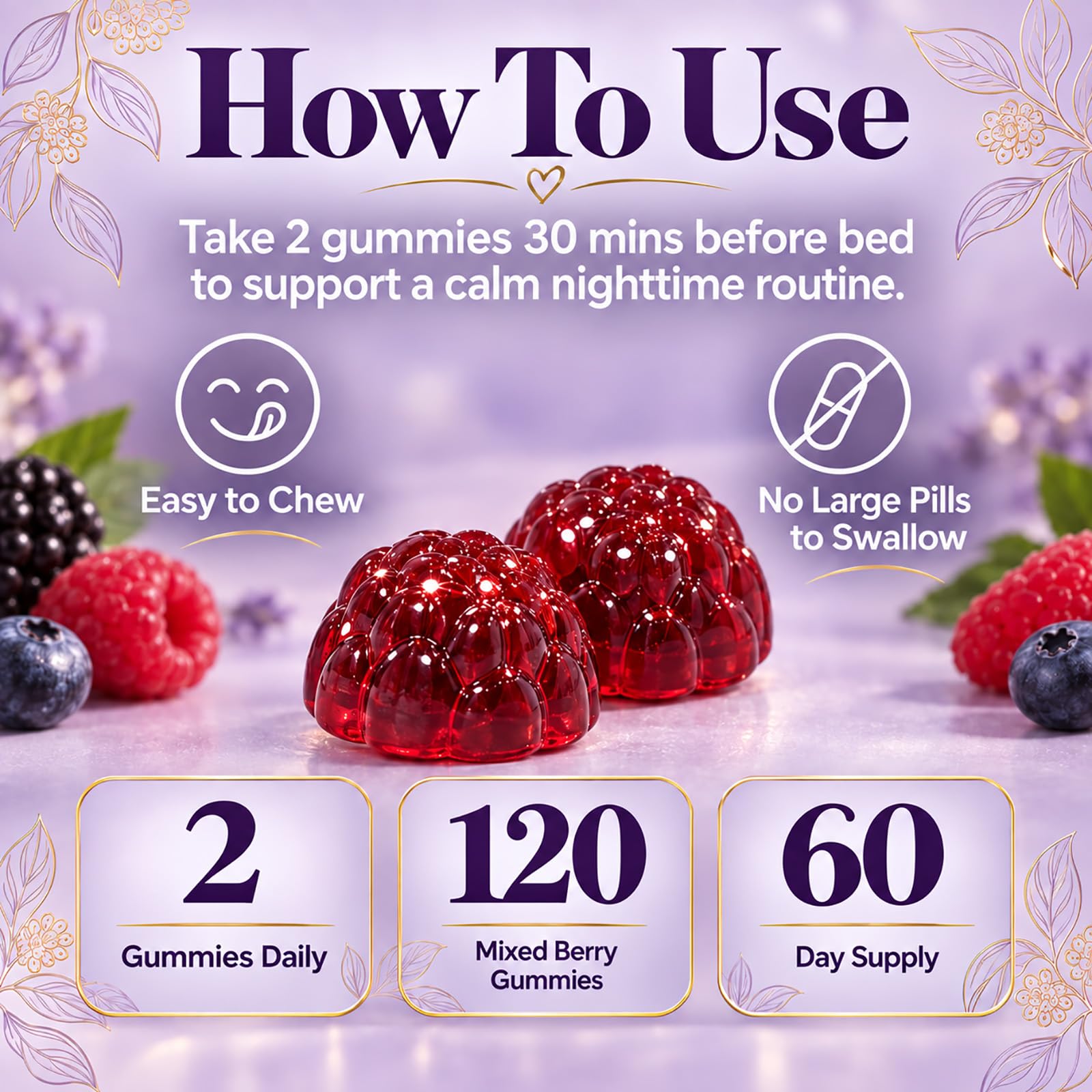 fiocko Cortisol Support Gummies packaging back view