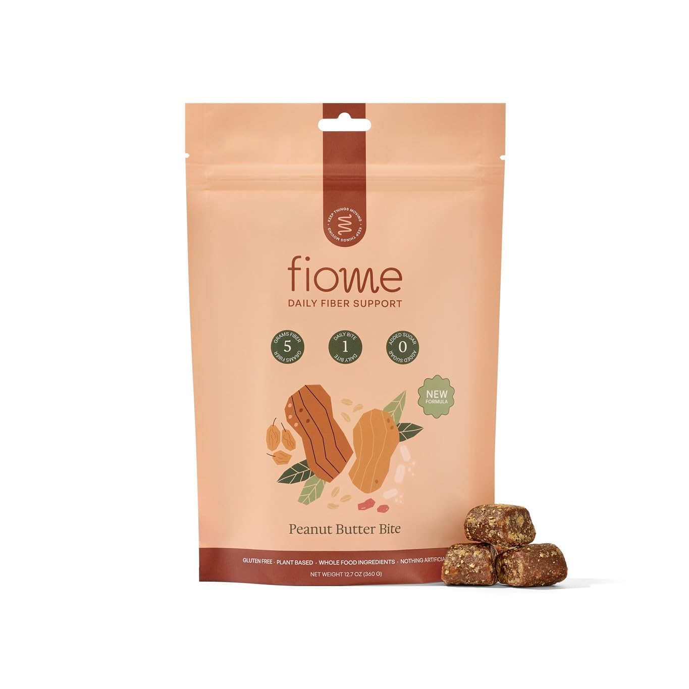 Fiome Dietary Fibre Supplement Bites pouch front view