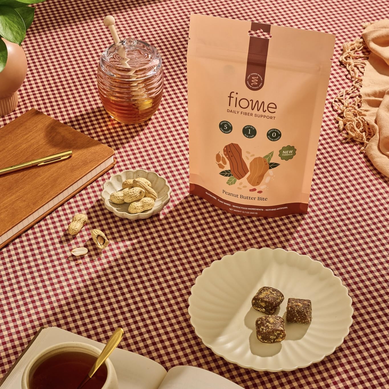 Fiome Dietary Fibre Supplement Bites showing individual bites