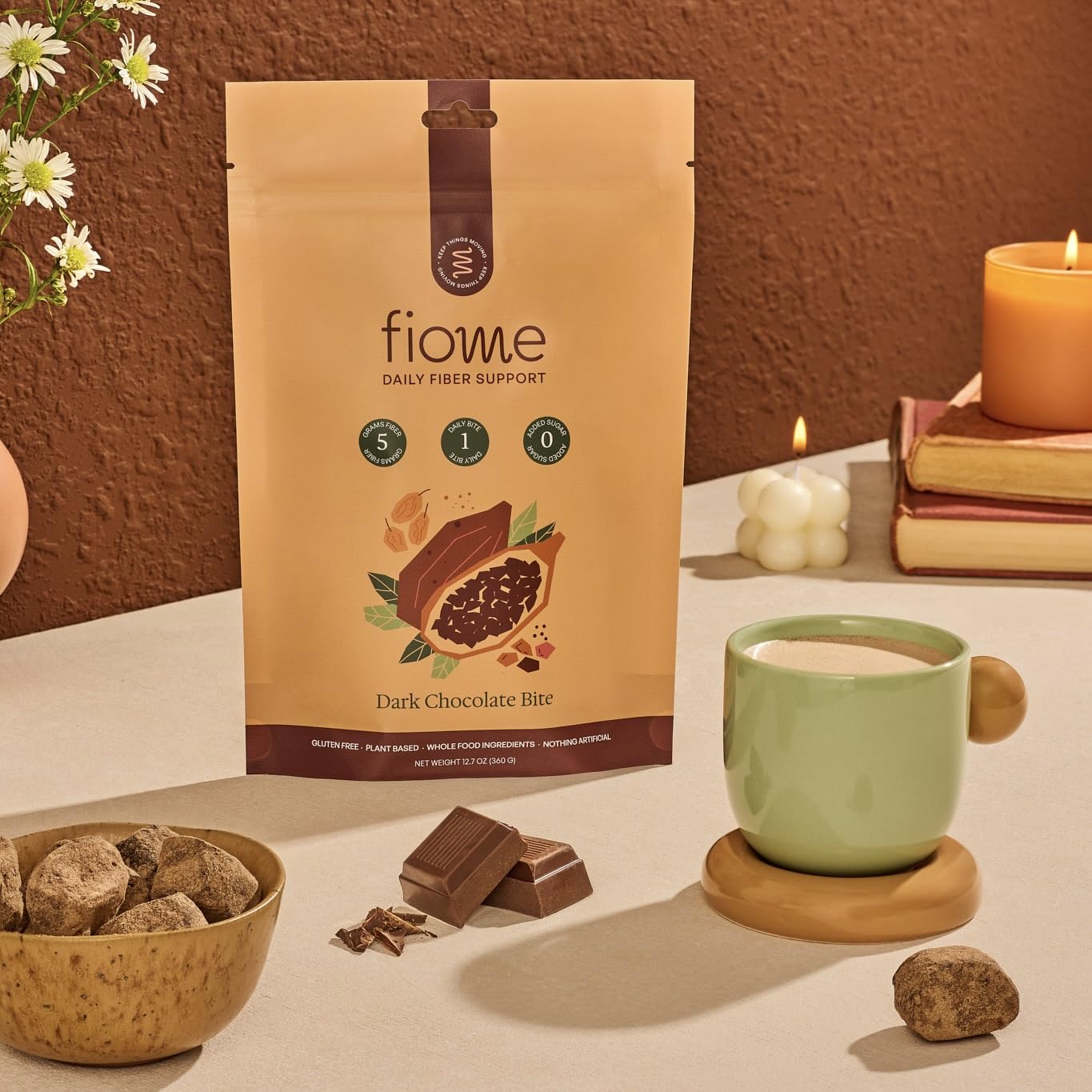 Fiome Dietary Fibre Supplement ingredients list including Inulin and Dates