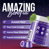 FIOR Sugar Free Sleep Aid Gummies displayed on a nightstand