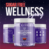 FIOR Sugar Free Sleep Aid Gummies with a glass of water