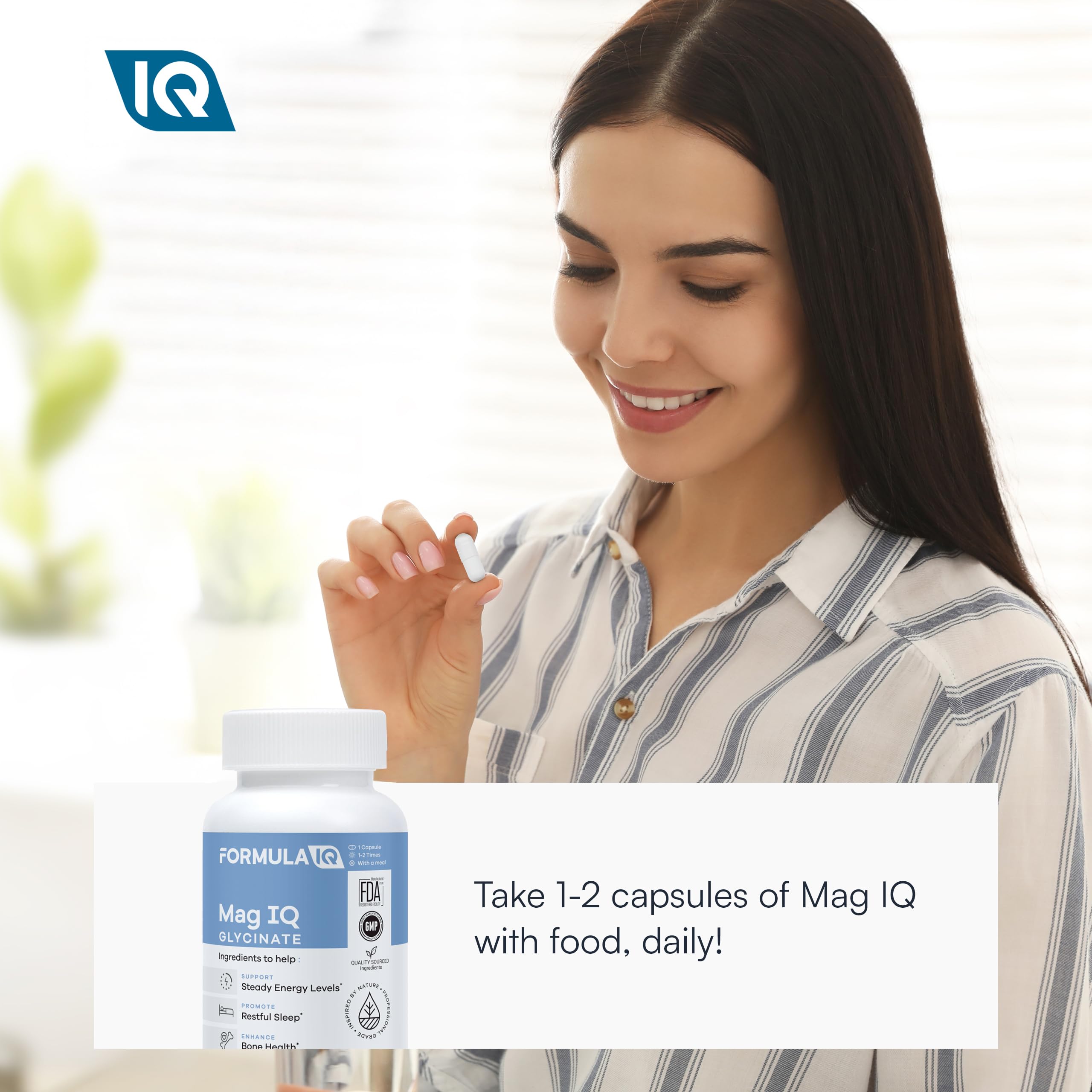 FIQ Magnesium Bisglycinate Capsules close-up of capsules
