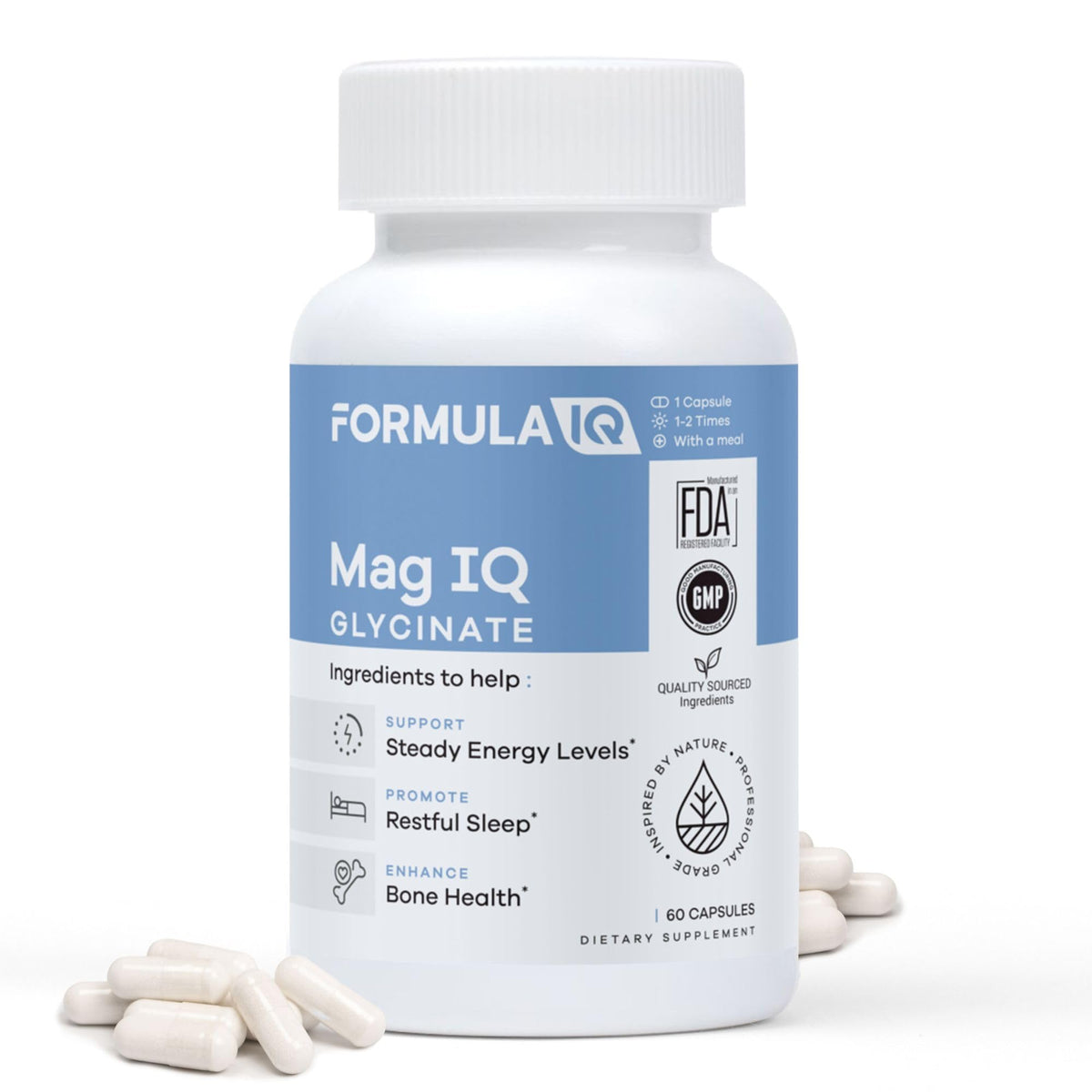 FIQ Magnesium Bisglycinate Capsules front view