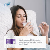 FIQ Sleep IQ Sleep Aid capsules in hand