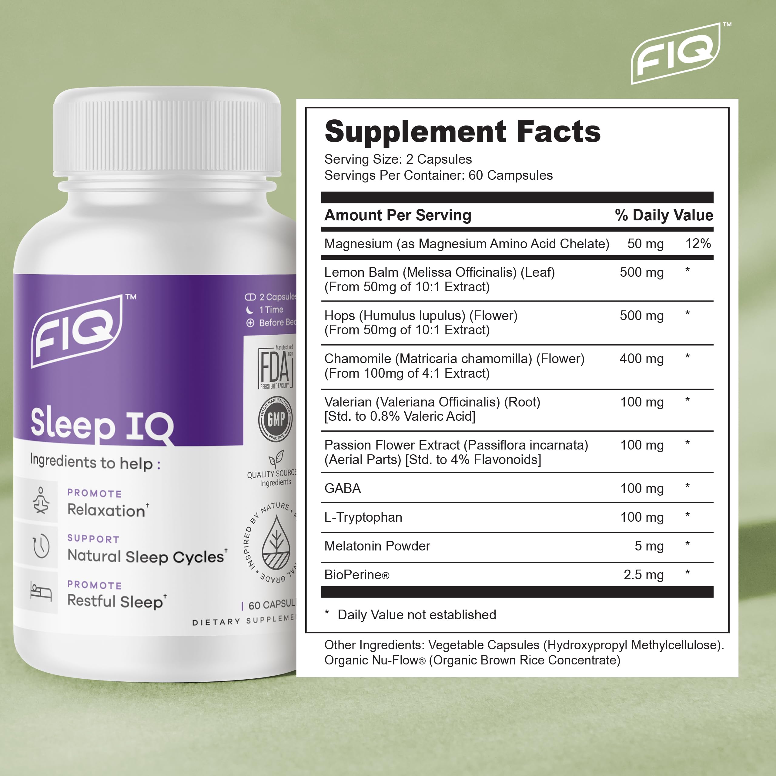 FIQ Sleep IQ Sleep Aid packaging