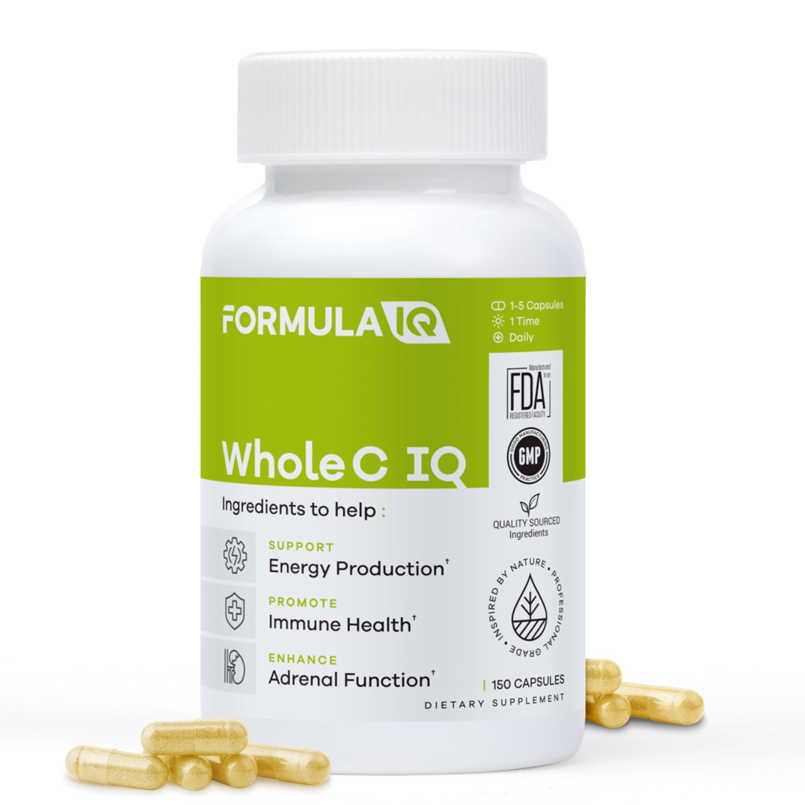 FIQ Whole C IQ Vitamin C Supplement 90 Capsules front view