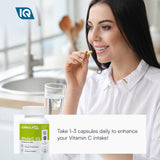 FIQ Whole C IQ Vitamin C Supplement capsules in hand
