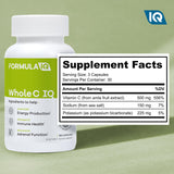 FIQ Whole C IQ Vitamin C Supplement capsules on a wooden table