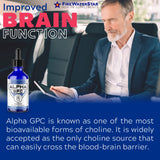 FIREWATERSTAR Alpha GPC liquid supplement in a glass