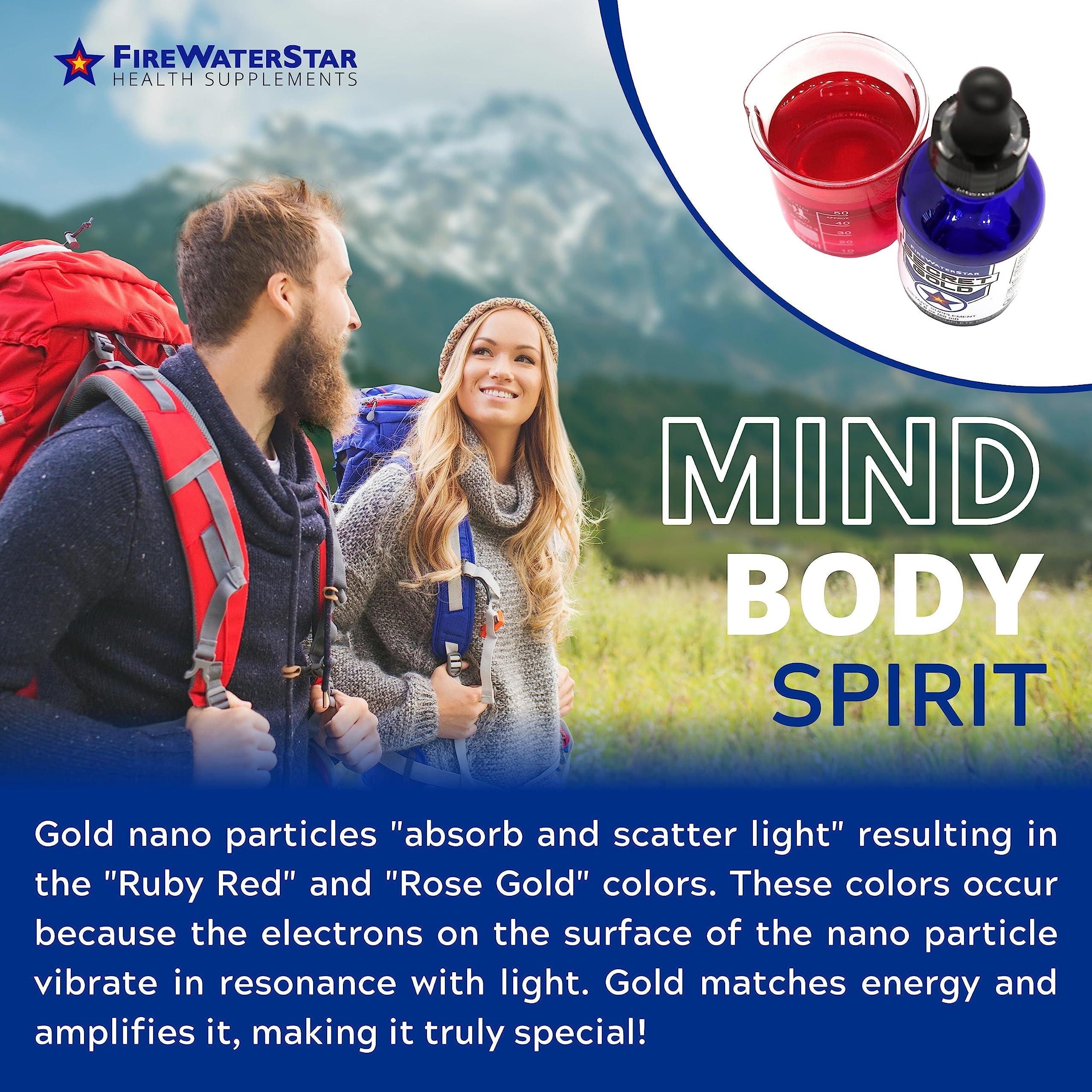 FIREWATERSTAR Colloidal Gold 99.99% Pure packaging details