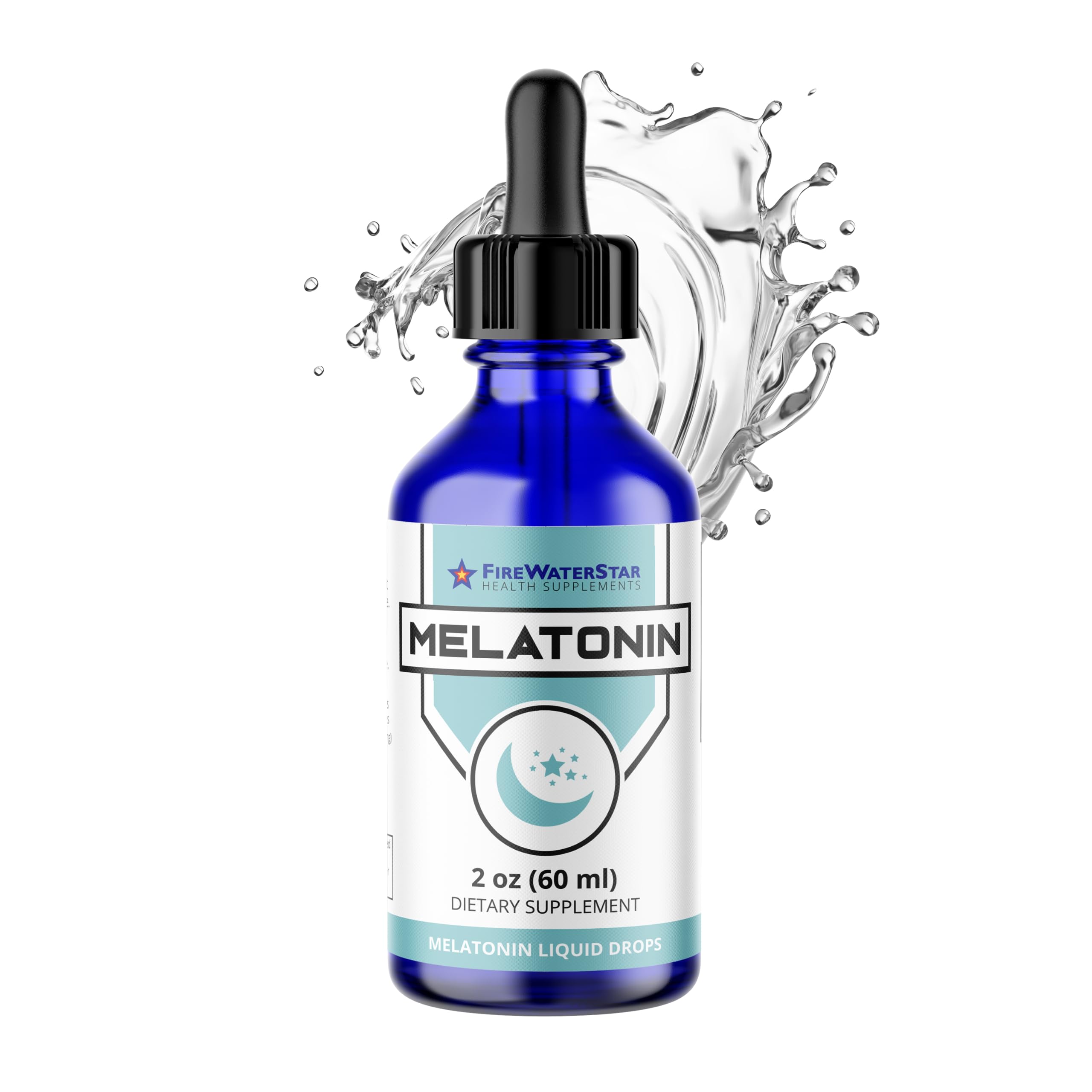 FIREWATERSTAR Liquid Melatonin Drops 2oz front view