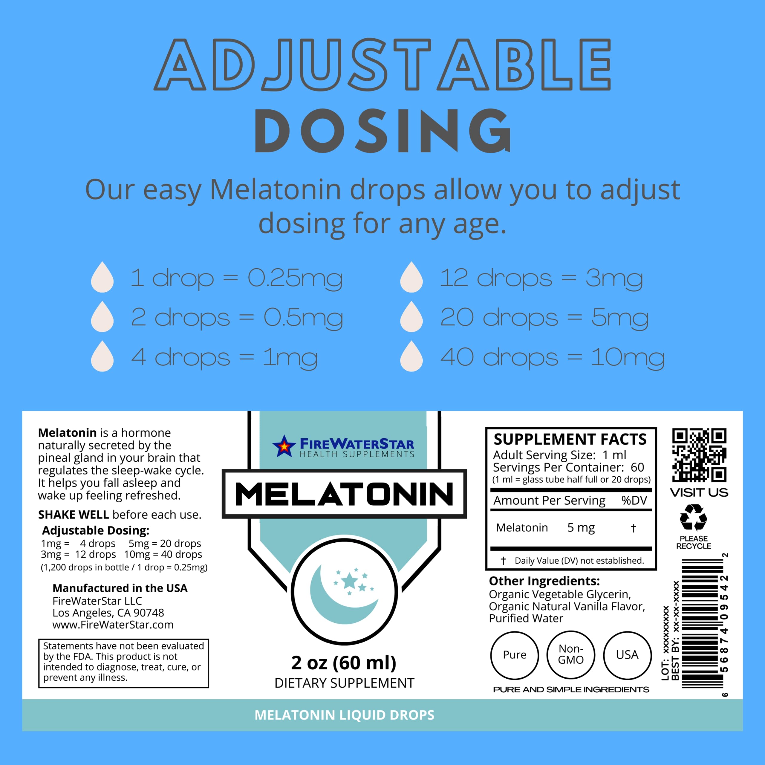 FIREWATERSTAR Liquid Melatonin Drops in lifestyle setting