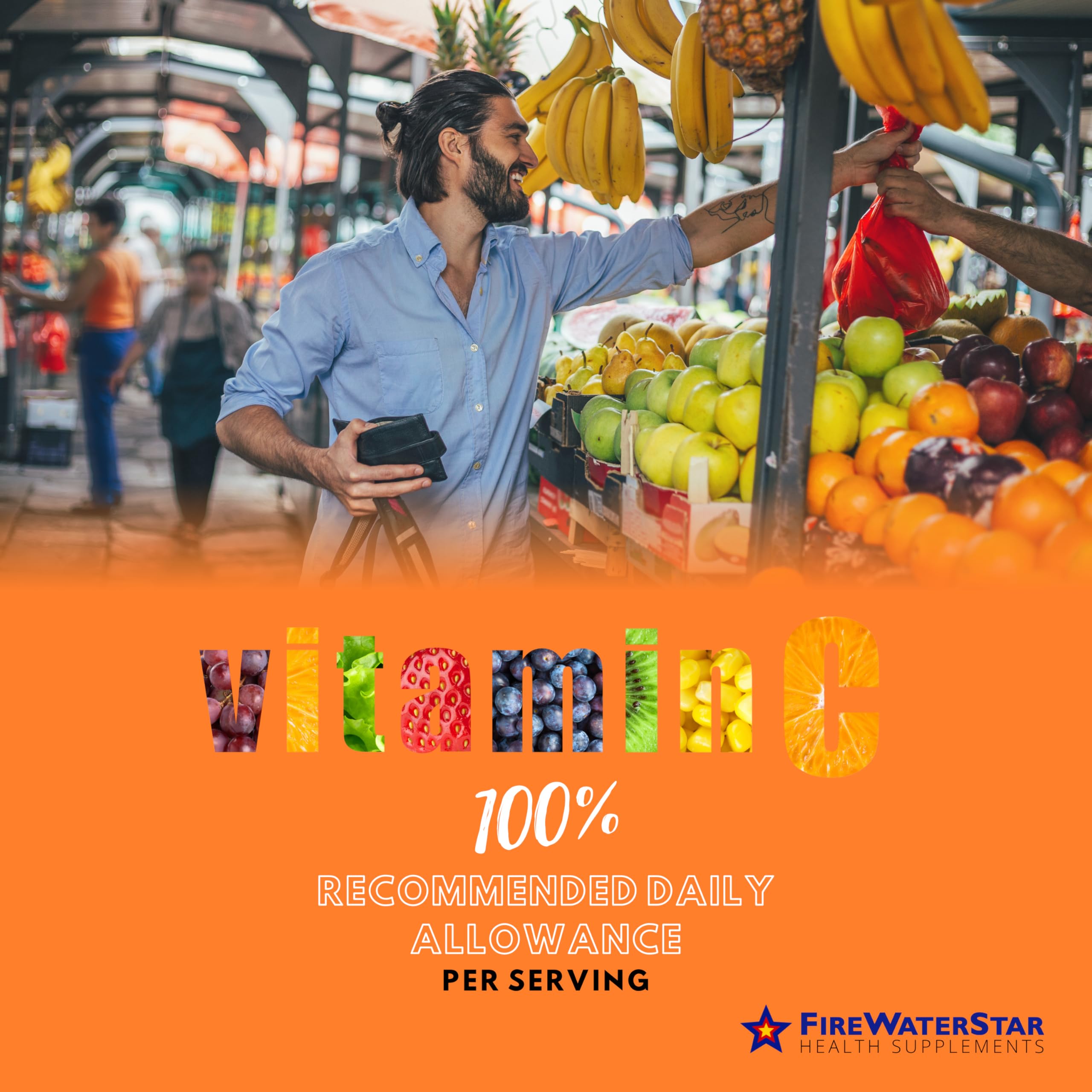FIREWATERSTAR Liquid Vitamin C Drops dropper with liquid