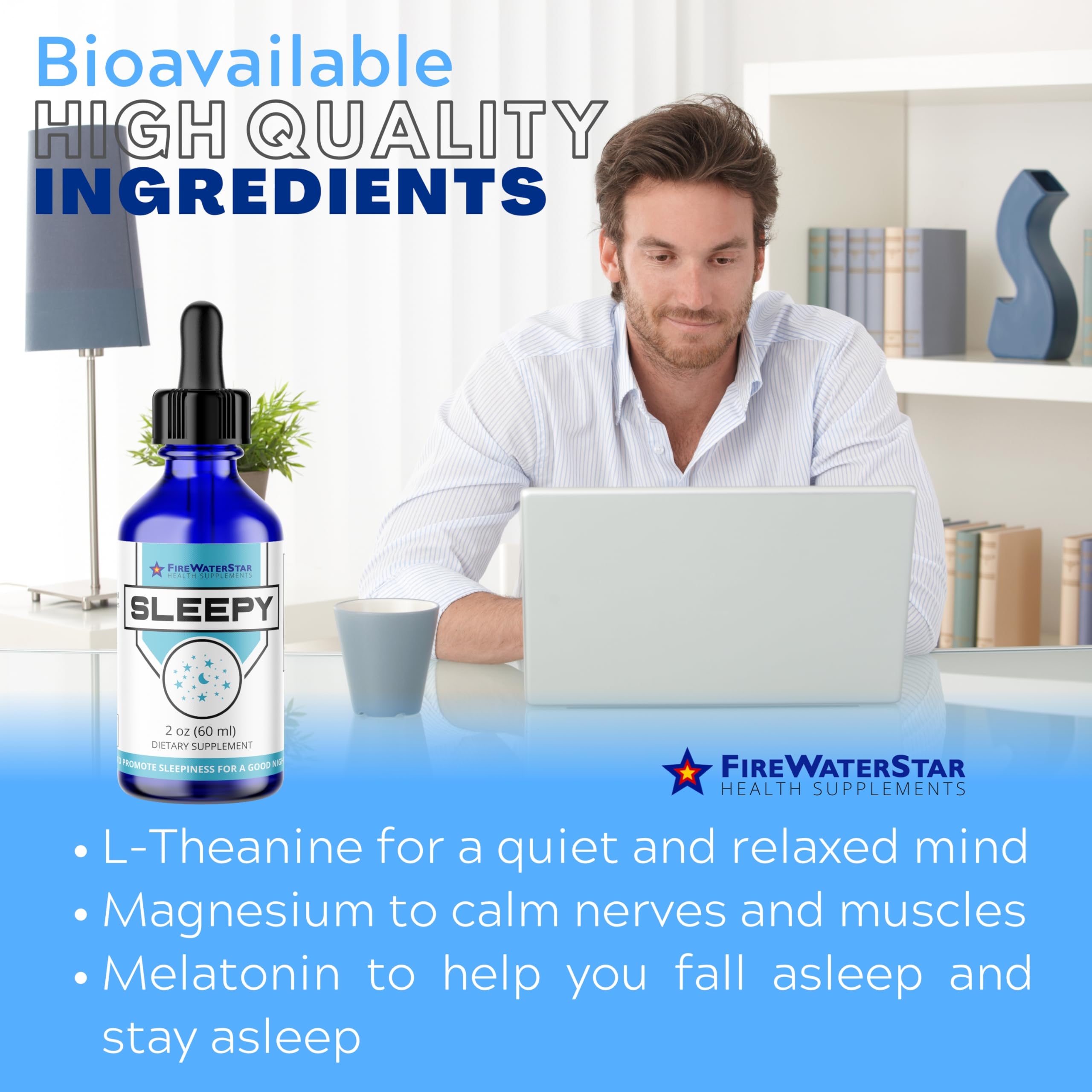 FIREWATERSTAR Sleepy Blend Capsules open bottle with capsules