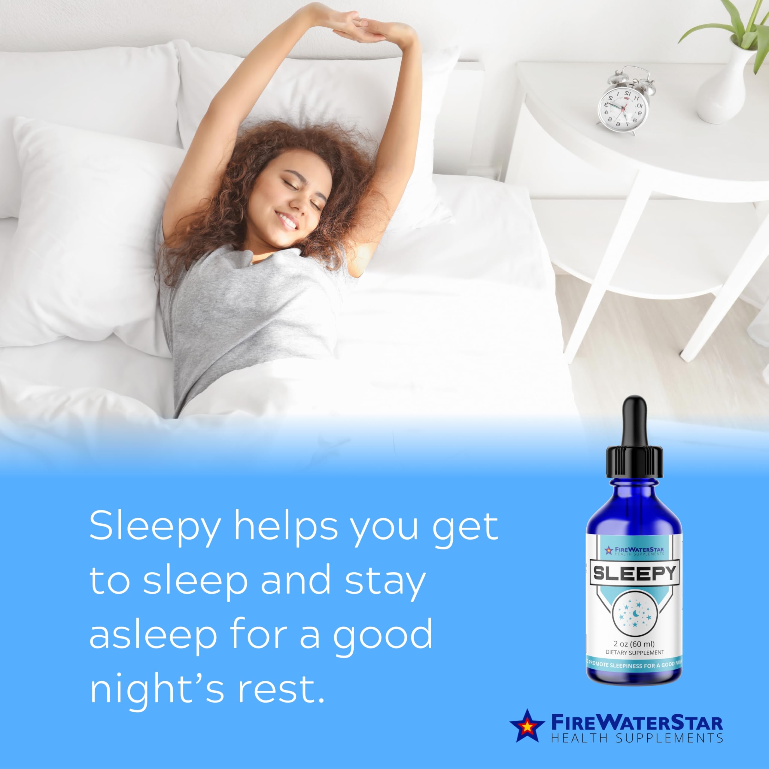 FIREWATERSTAR Sleepy Blend Capsules side view showing label