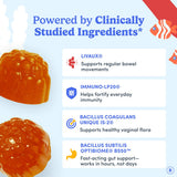 FIRST DAY 3-in-1 Tribiotic Gummies on a kitchen counter