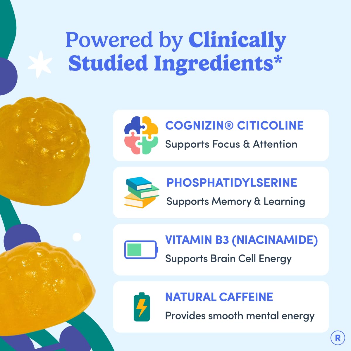 FIRST DAY Choline Gummies with a measuring spoon