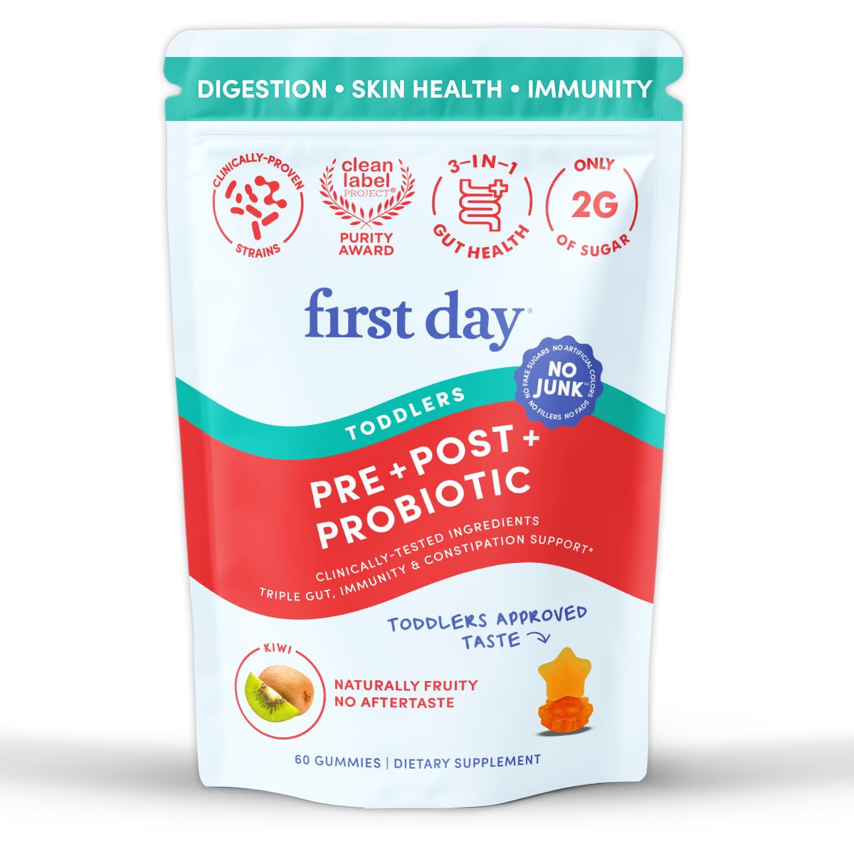 FIRST DAY Complete Tribotic Toddler Probiotic Gummies front view