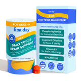 FIRST DAY Kids Brain Gummies 60 count peach flavour bottle front view