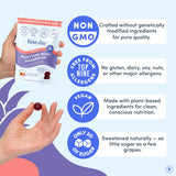 FIRST DAY Magnesium Gummies back view with nutritional information