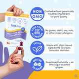 FIRST DAY Magnesium Gummies for Kids 150g on a table