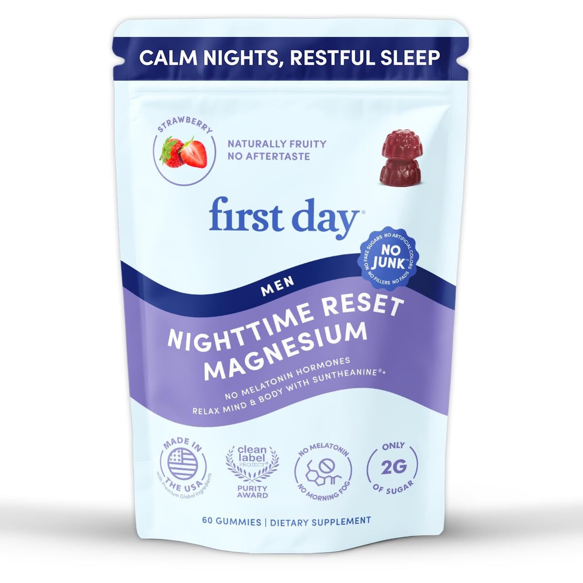 FIRST DAY Magnesium Gummies front view packaging