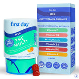 FIRST DAY Men's Multivitamins Gummies front view with packaging