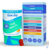 FIRST DAY Teen Multivitamin Gummies front view packaging