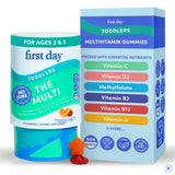 FIRST DAY Toddler Multivitamin Gummies front view packaging