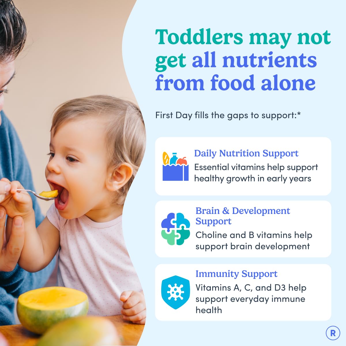 FIRST DAY Toddler Multivitamin Gummies with fruity flavour
