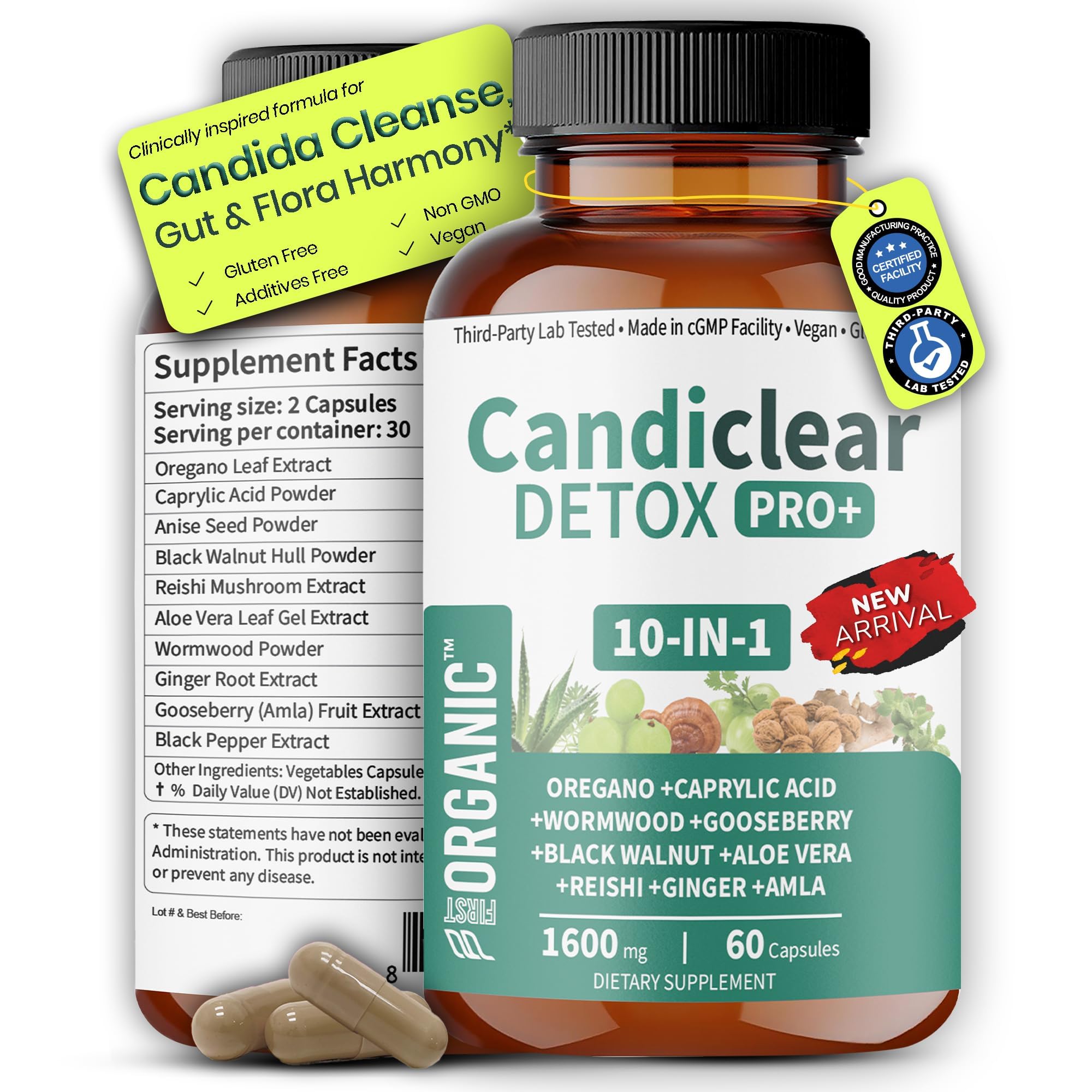 FIRSTORGANIC Daily Yeast Support Capsules front view