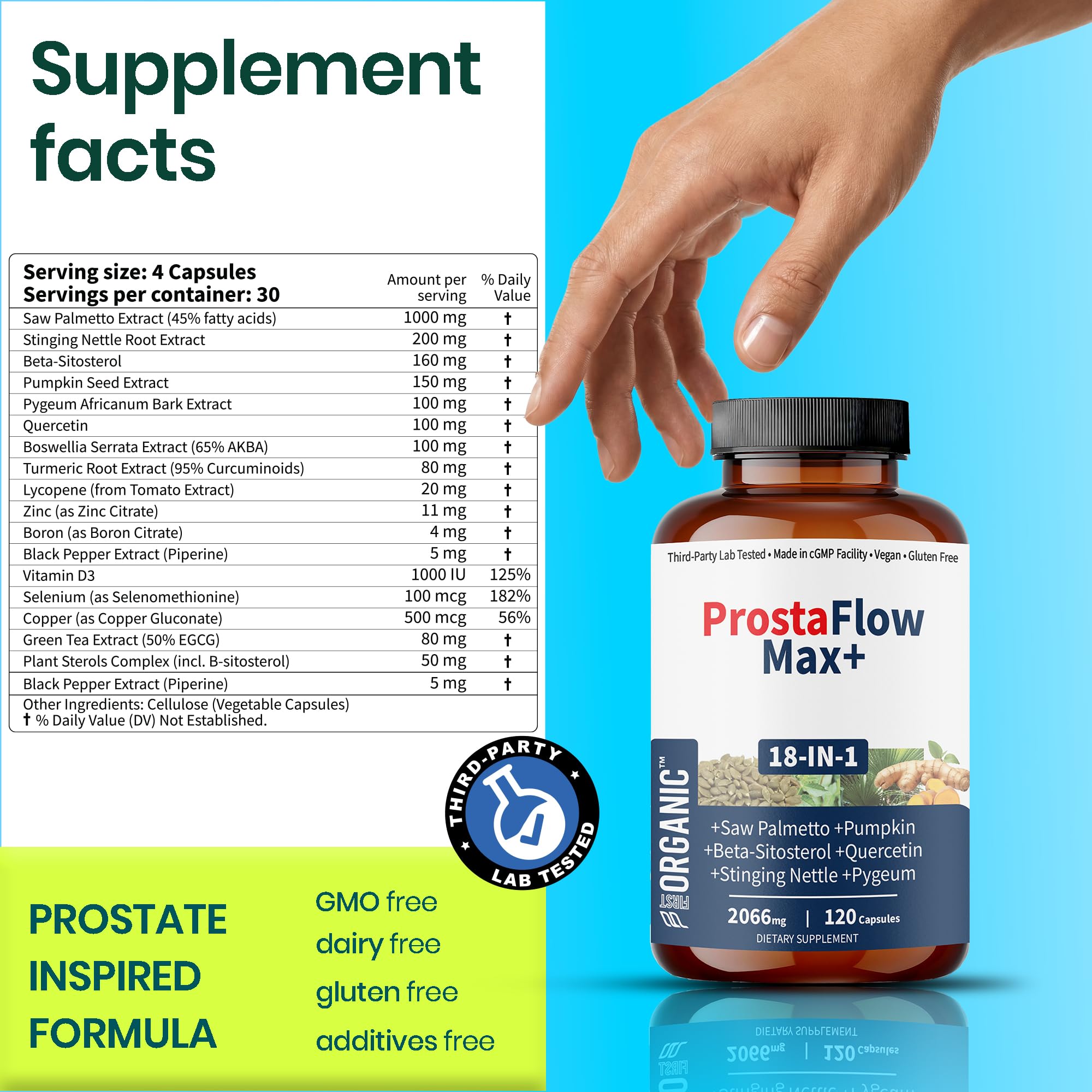FIRSTORGANIC Men's Everyday Wellness Blend 120 Capsules with herbs