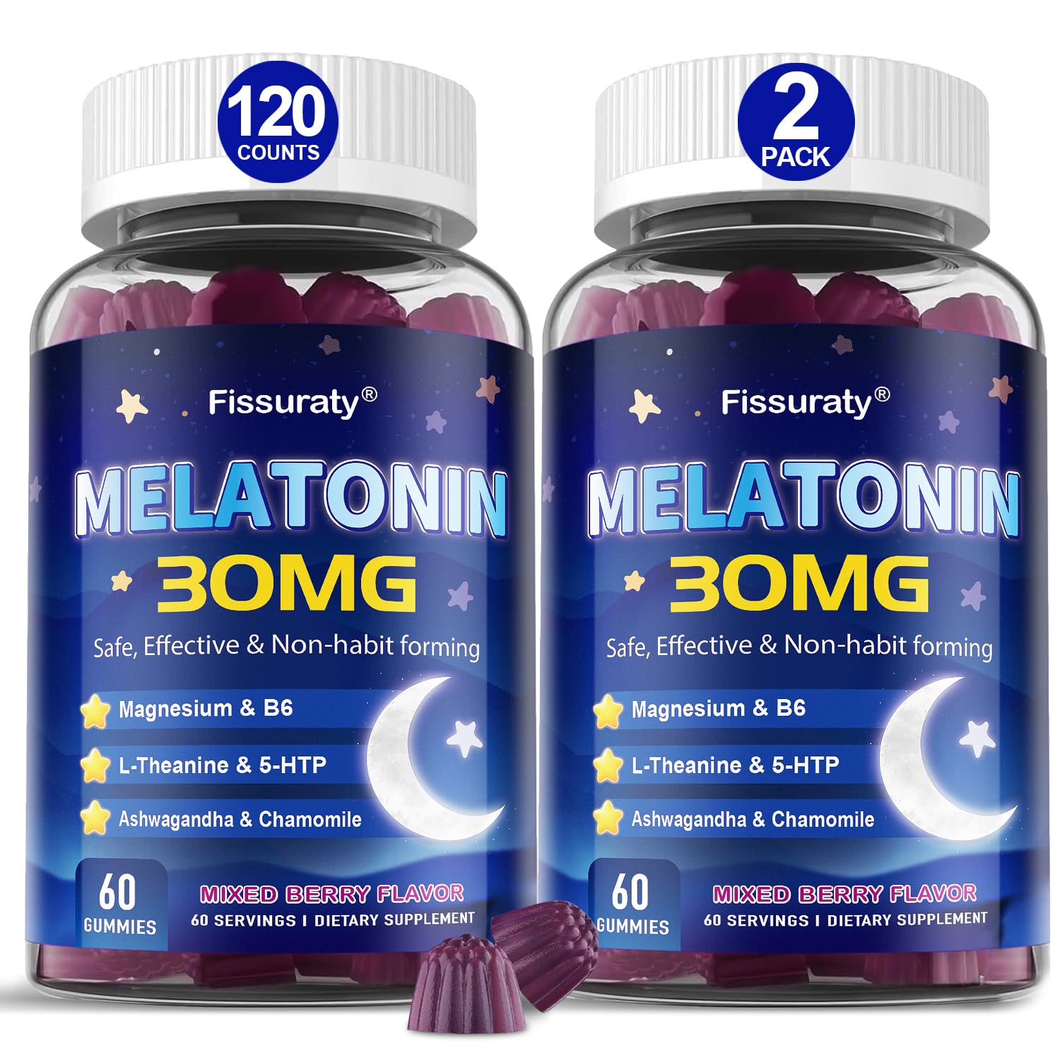 Fissuraty Extra Strength Melatonin Gummies 30mg front view
