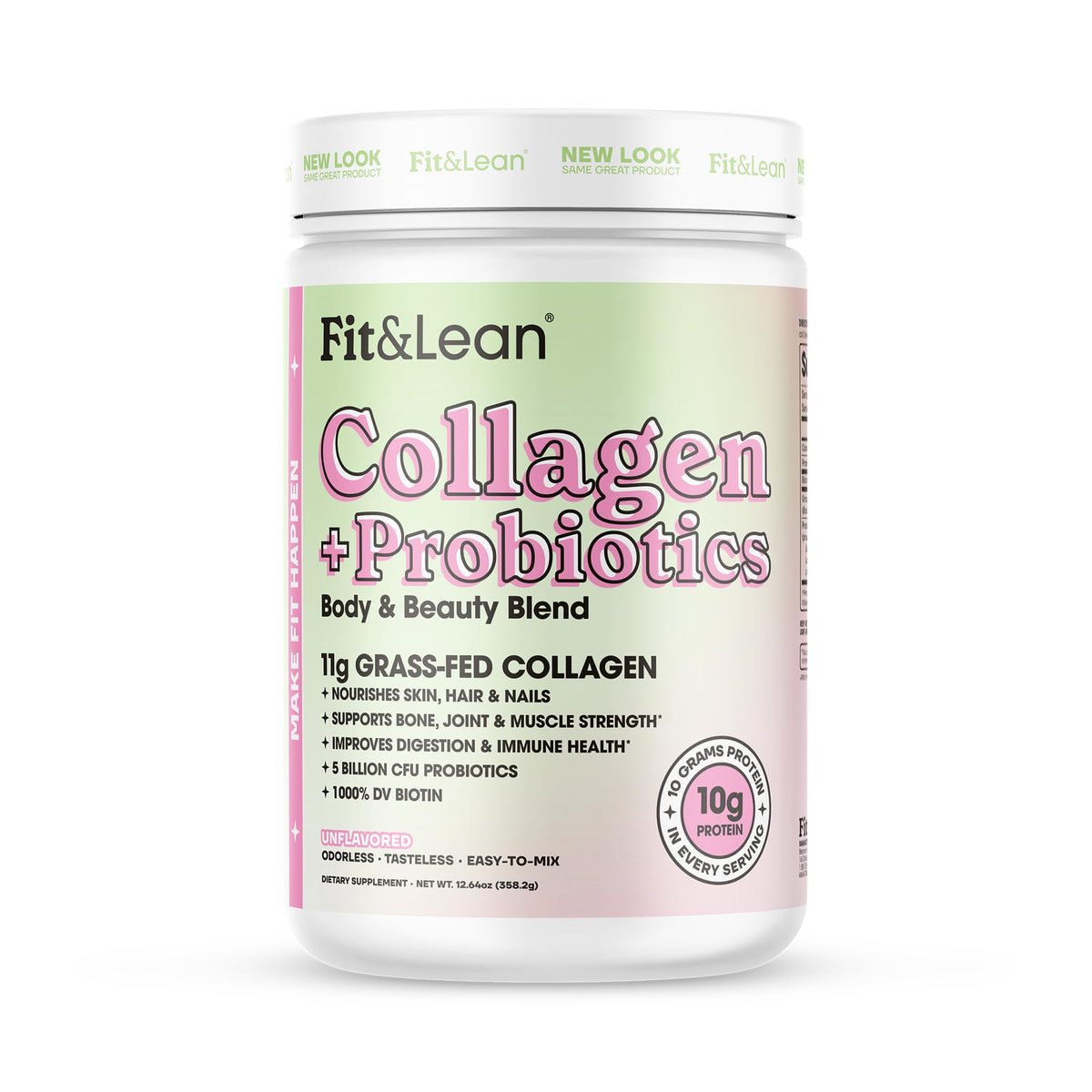 Fit & Lean Collagen + Probiotics 363g front view