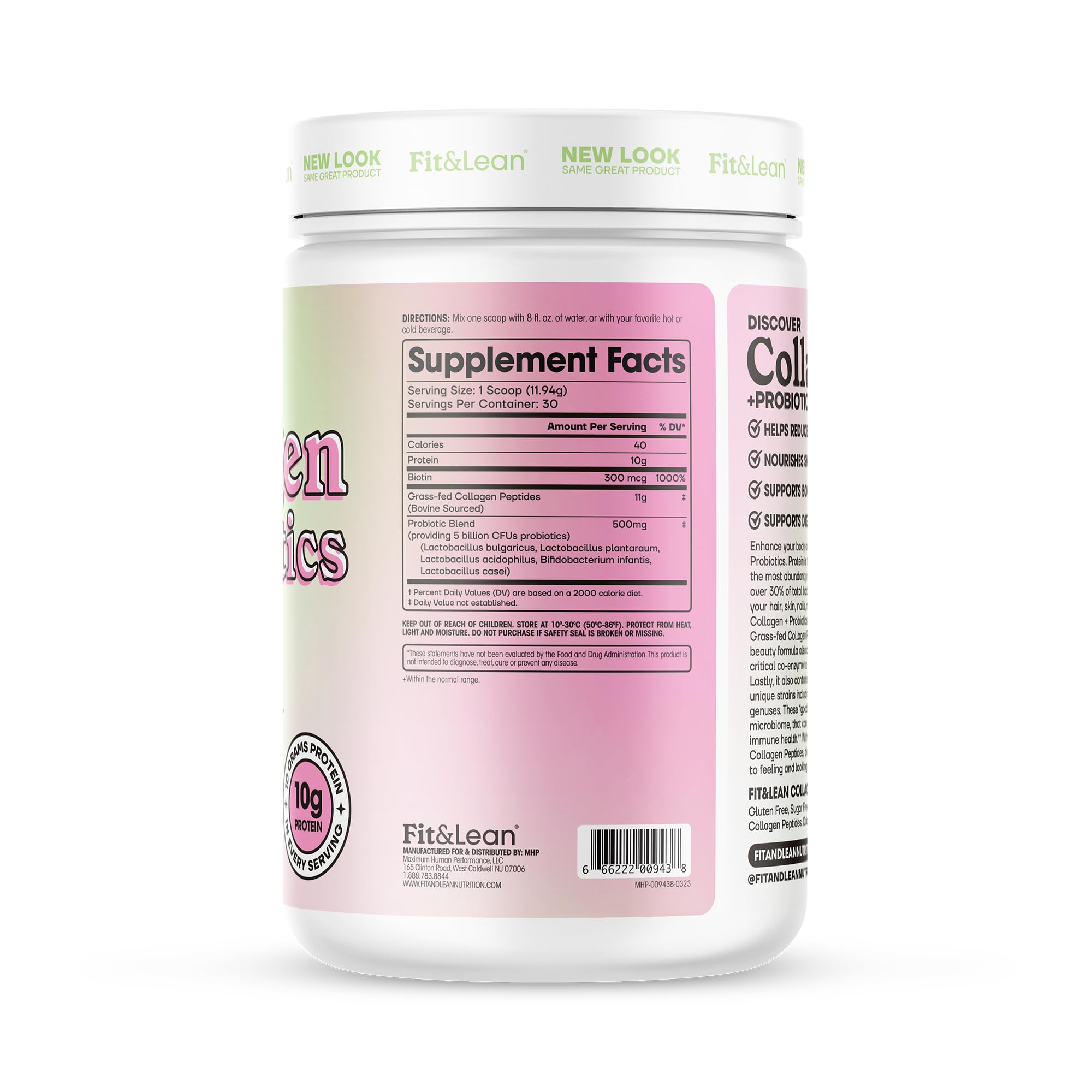 Fit & Lean Collagen + Probiotics 363g packaging