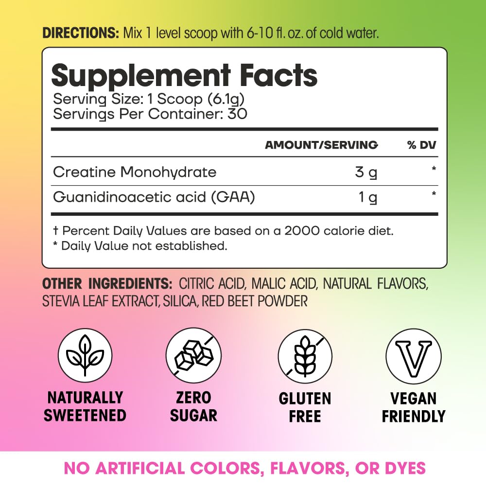 Fit & Lean Creatine Monohydrate Complex side view with dosage details