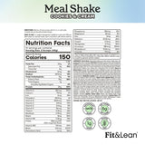 Fit & Lean Meal Replacement Shake ingredients list on packaging