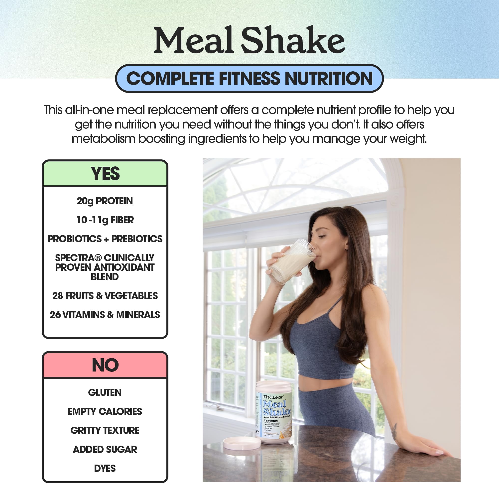 Fit & Lean Meal Replacement Shake nutritional information