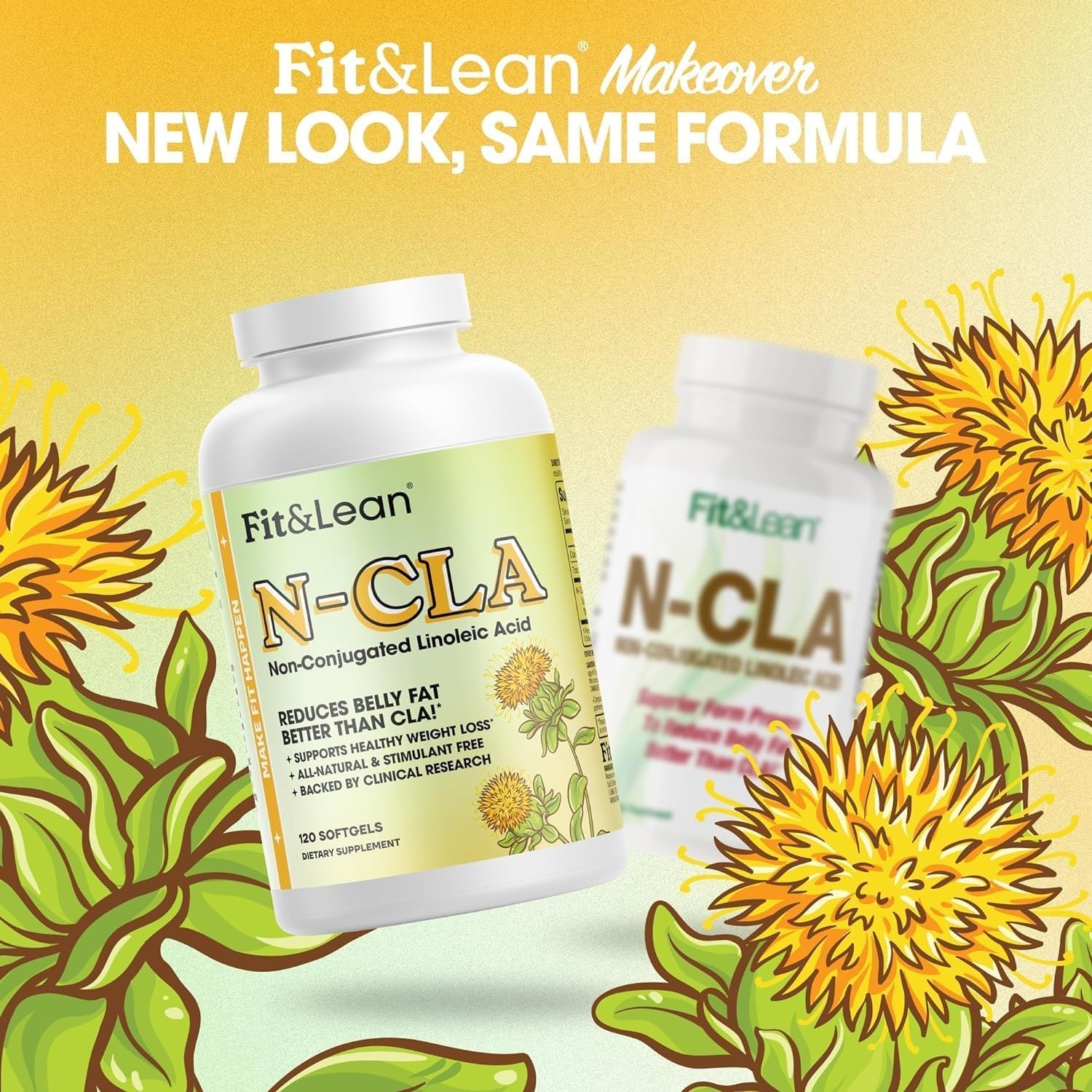 Fit & Lean N-CLA 234g displayed with safflower oil