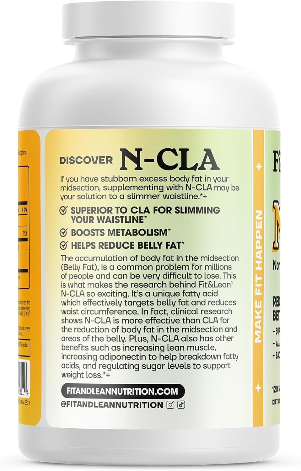 Fit & Lean N-CLA 234g side view showing capsule details