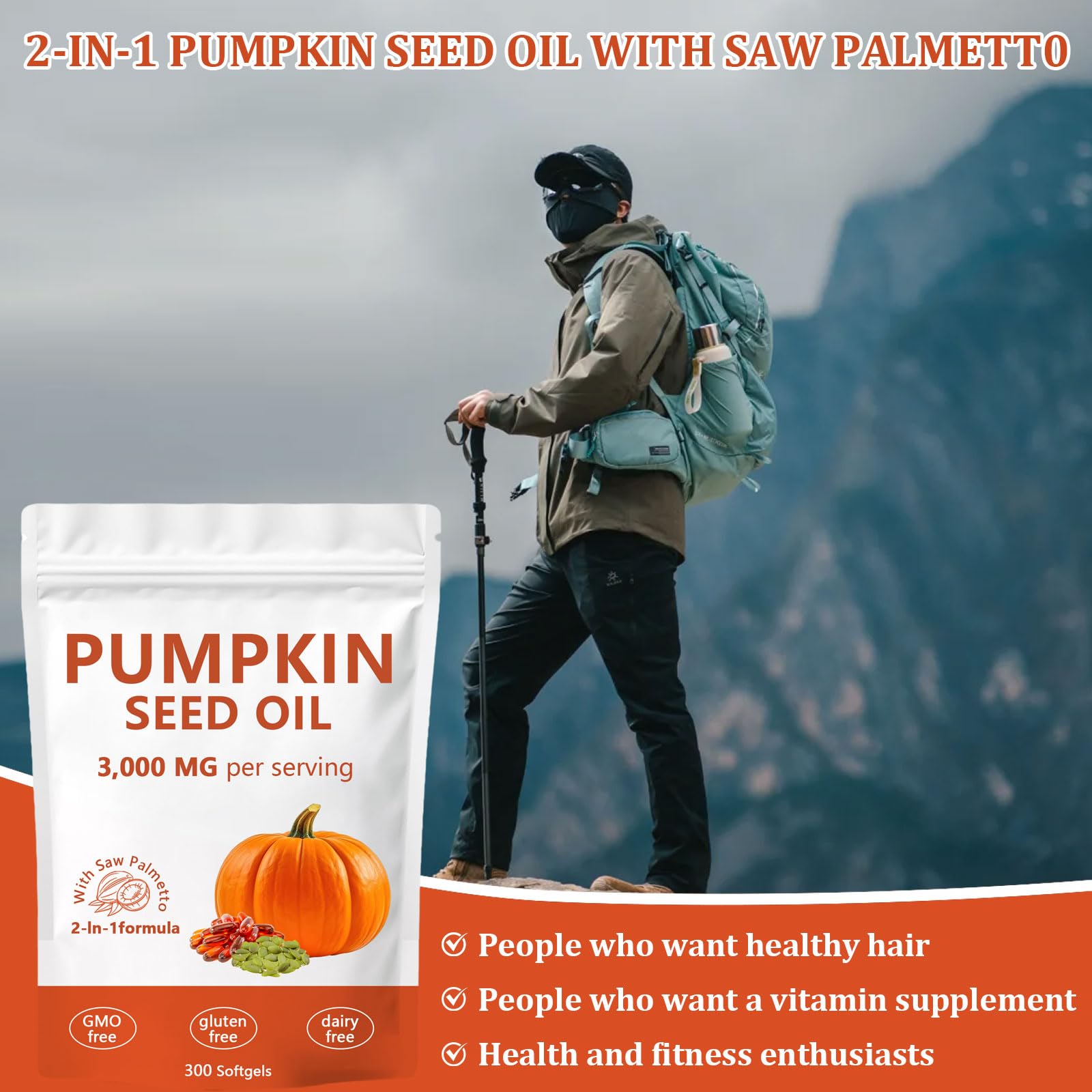 FITactic Pumpkin Seed Oil Capsules showing the quantity of 300