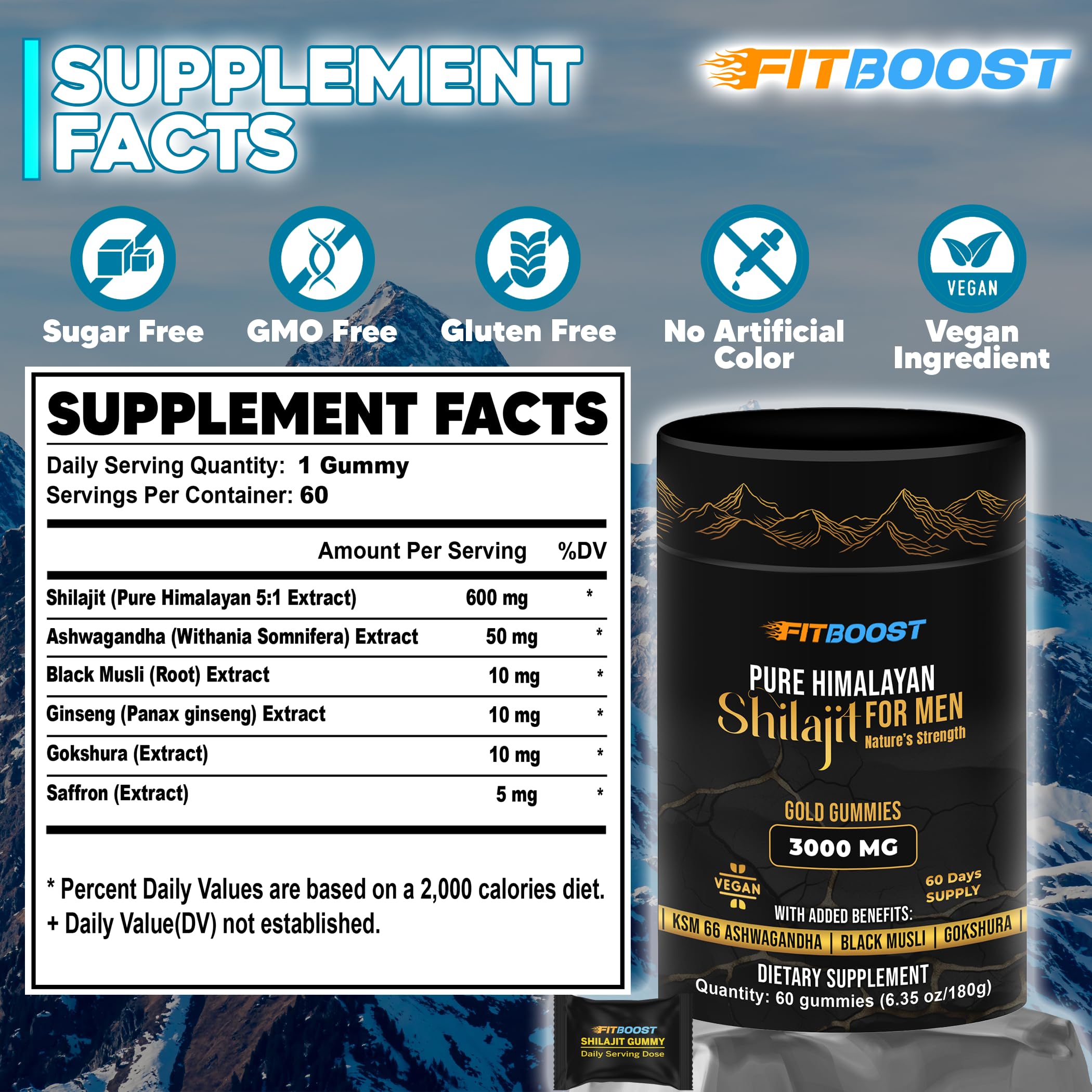 FITBOOST Pure Himalayan Shilajit Gummies ingredients list