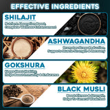 FITBOOST Pure Himalayan Shilajit Gummies on a wooden table
