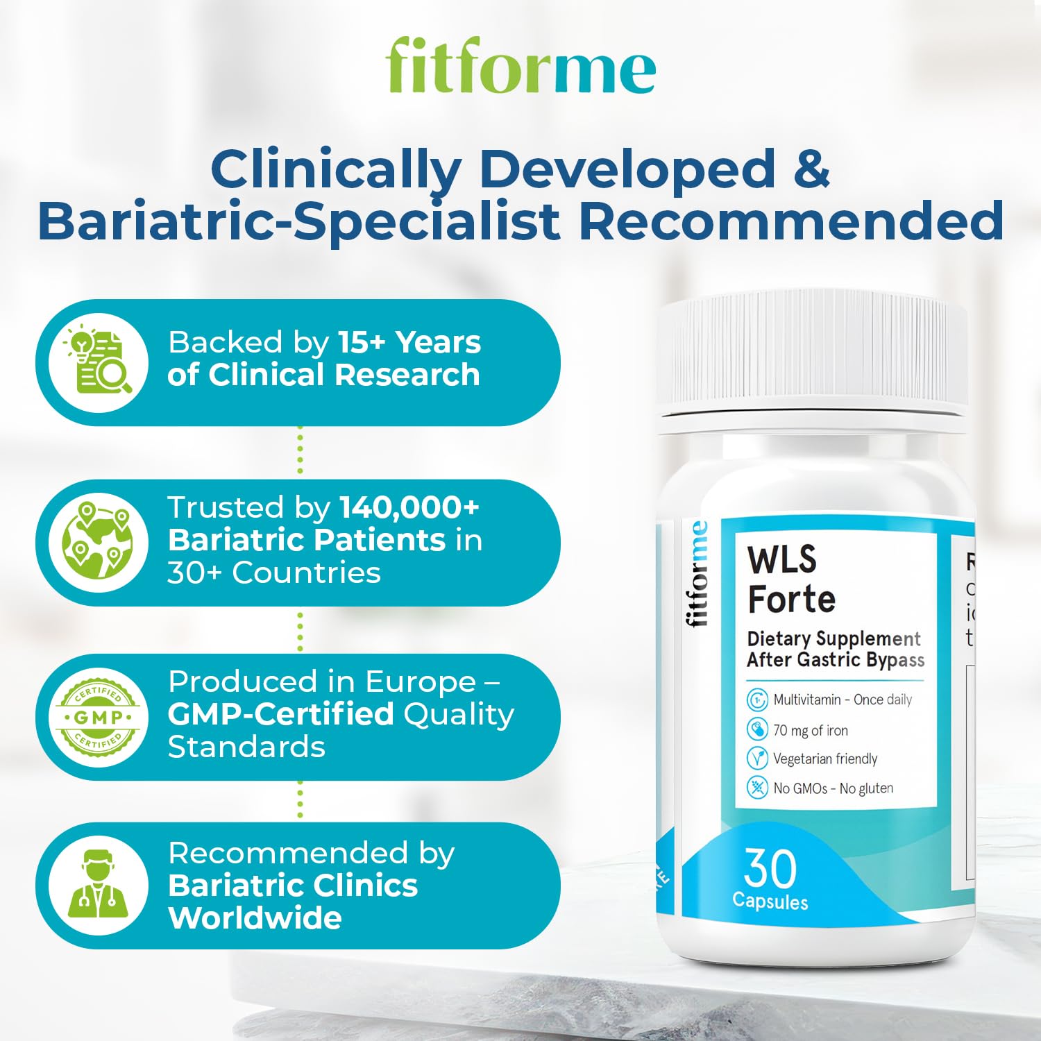 FitForMe WLS Forte Bariatric Multivitamin 30 Capsules back view