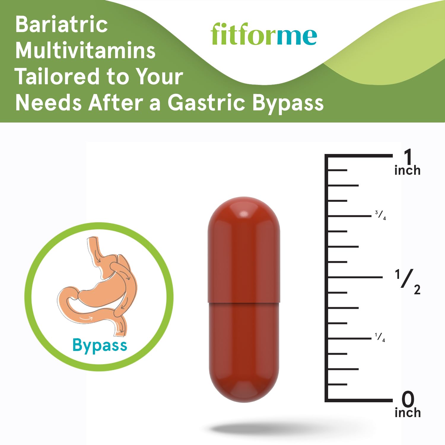 FitForMe WLS Forte Bariatric Multivitamin 30 Capsules on a wooden table