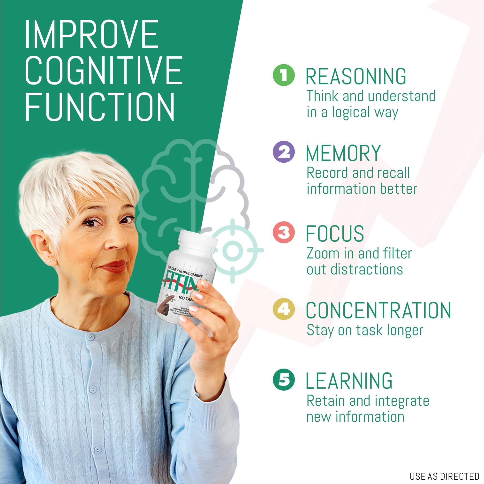 Fitina Brain Health Supplement 60 Tablets packaging