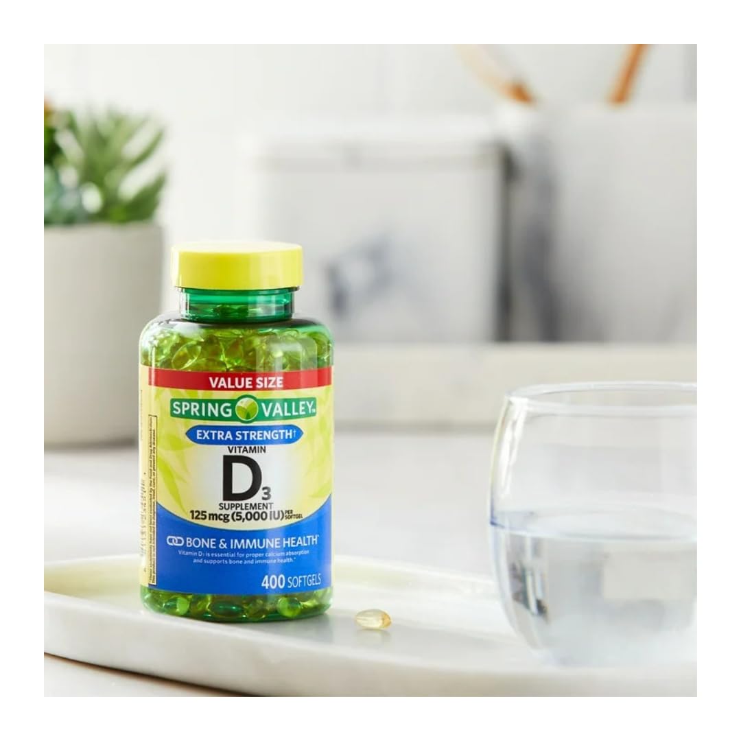 FitMania Vitamin D3 Softgels 125 mcg back view with ingredient details