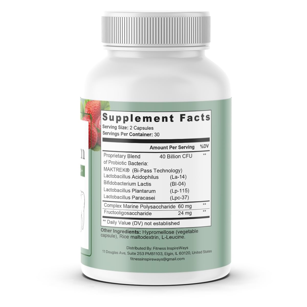Fitness InspireWays ProDentim Oral Health Probiotics 60 Capsules with a glass of water