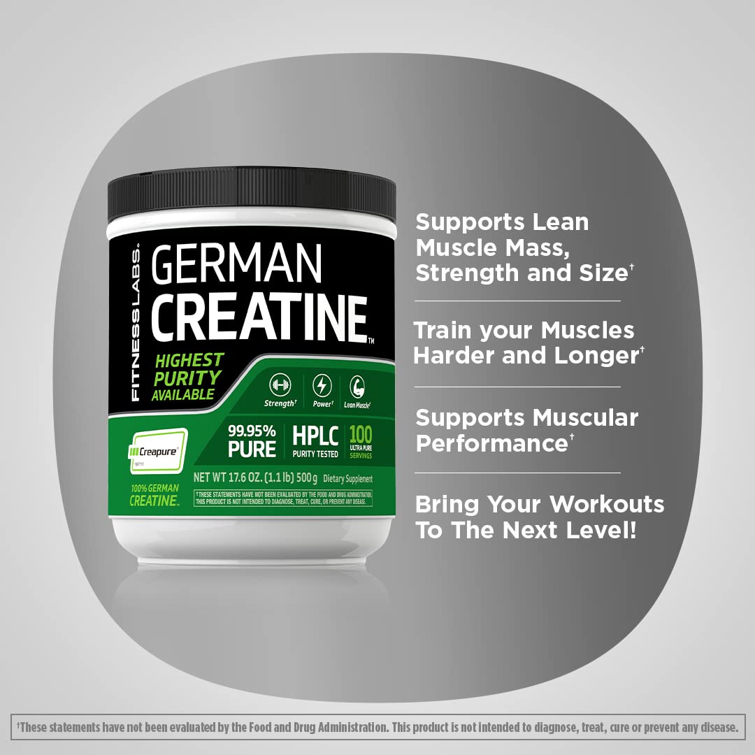 Fitness Labs Creatine Monohydrate powder mixed in a glass of water